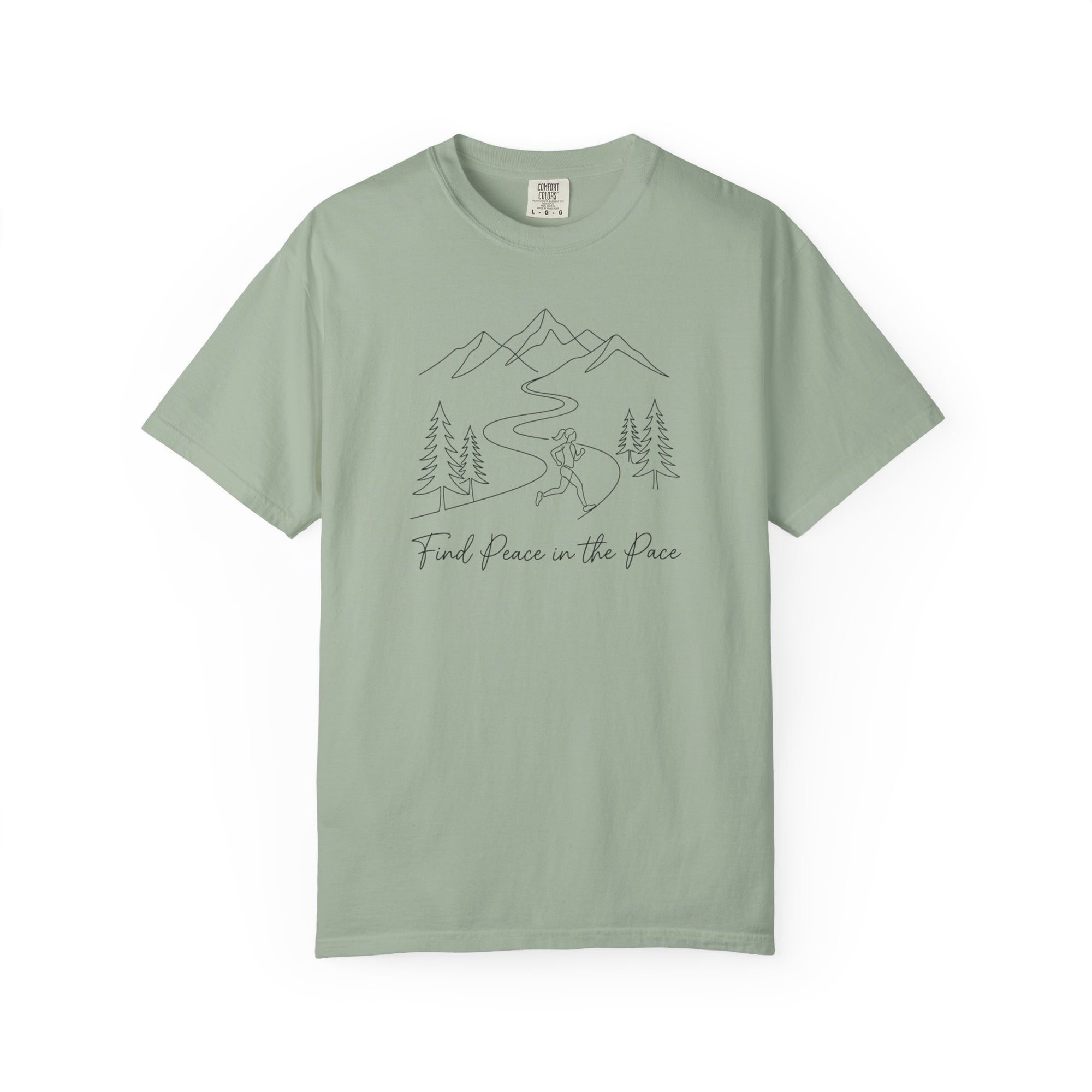 Find Peace in the Pace T-Shirt - Minimalist Running Tee - Comfort Colors 1717