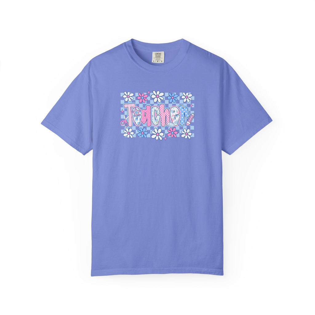 Checkered Teacher T-Shirt - Comfort Colors 1717 Unisex Garment-Dyed