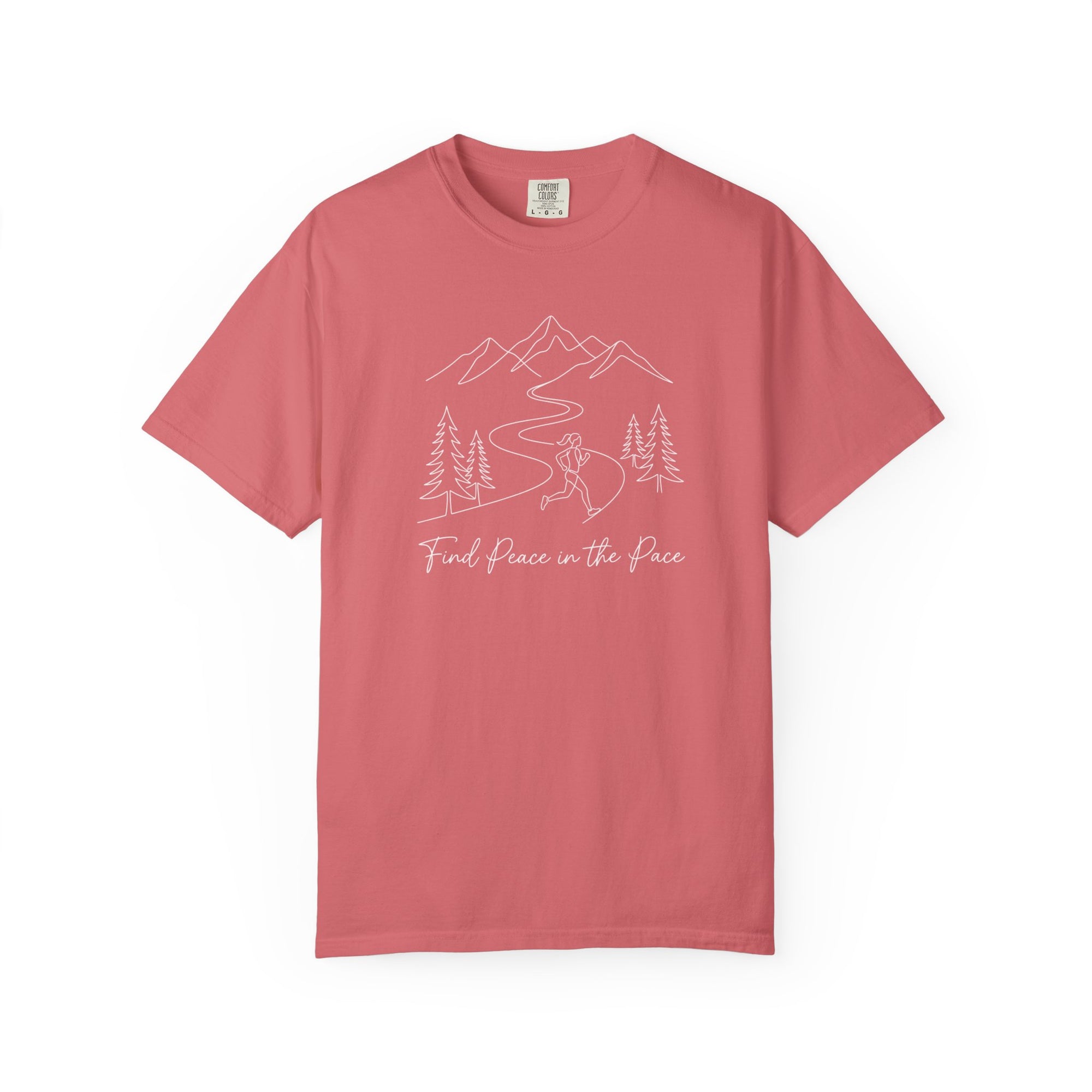 Find Peace in the Pace T-Shirt - Minimalist Running Tee - Comfort Colors 1717