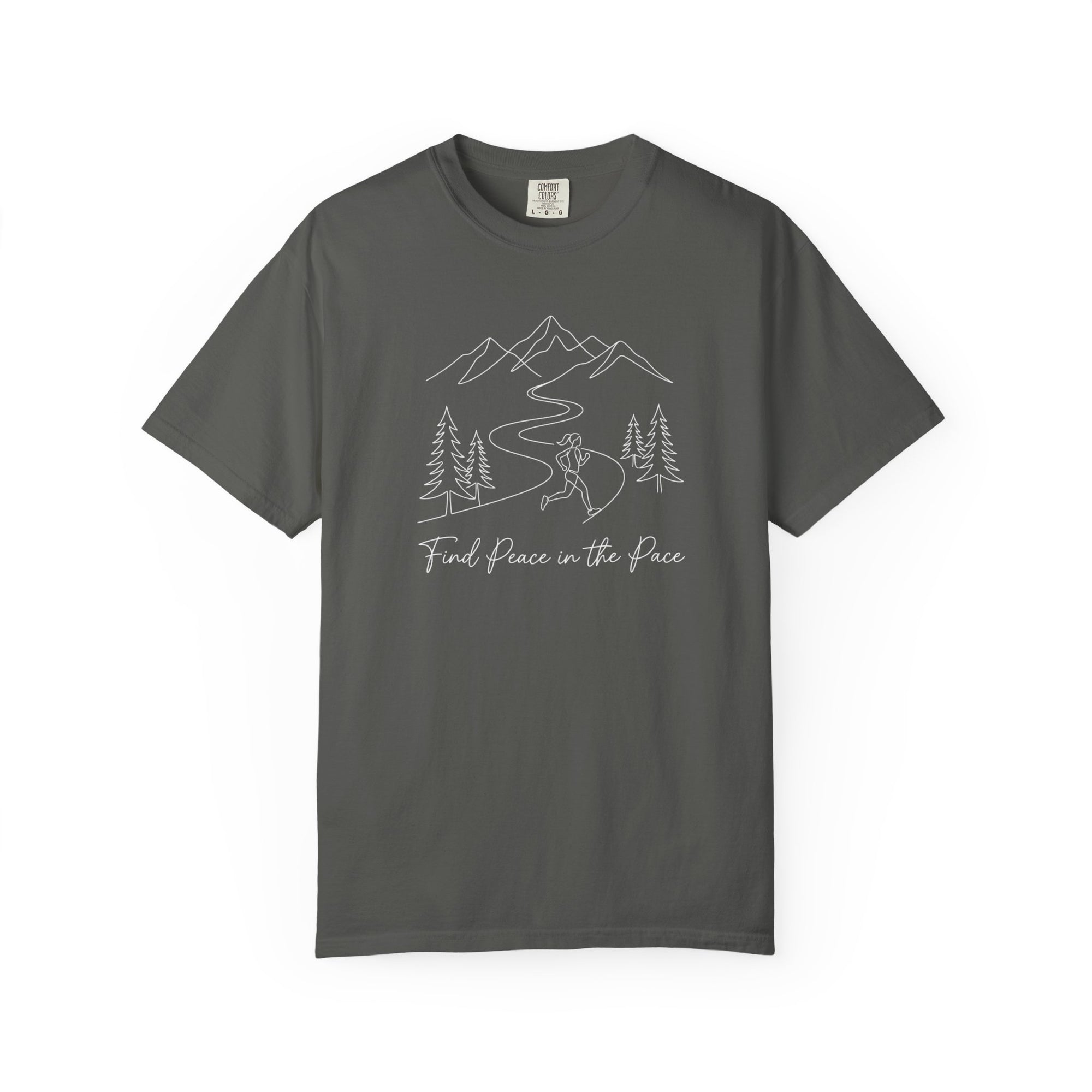 Find Peace in the Pace T-Shirt - Minimalist Running Tee - Comfort Colors 1717