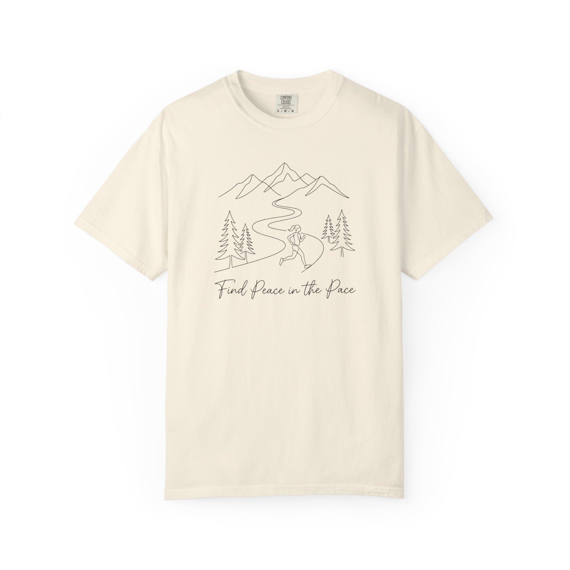 Find Peace in the Pace T-Shirt - Minimalist Running Tee - Comfort Colors 1717
