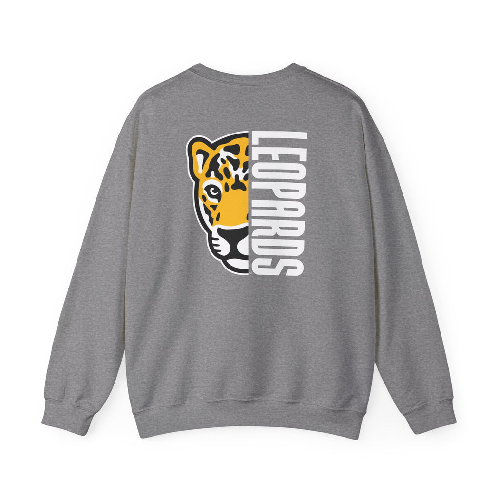 Meadowlark Leopards Gildan Heavy Blend 18000 Crewneck | Classic Front Logo & Bold Back Design