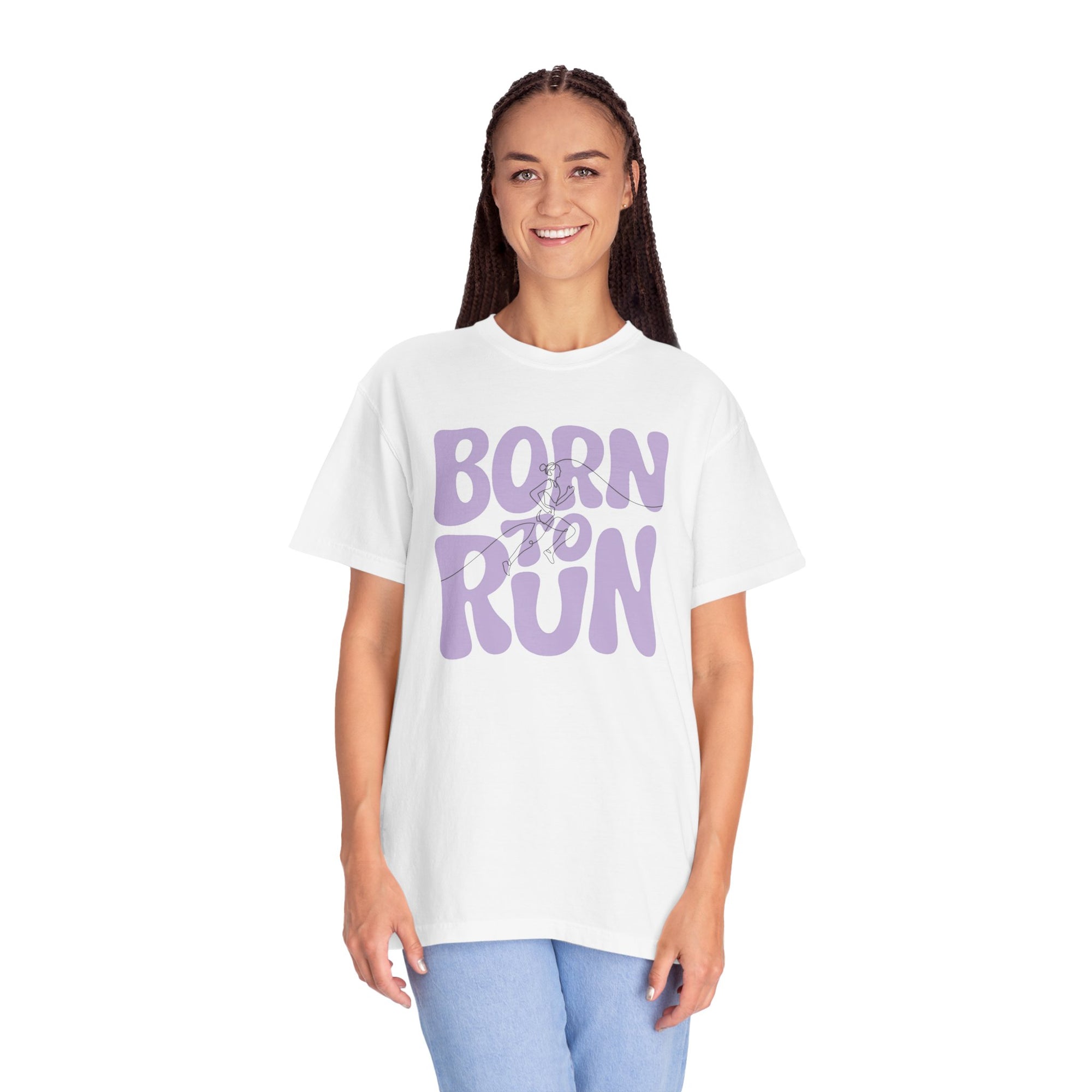 Born to Run T-Shirt | Comfort Colors 1717 Retro Running Shirt | Fitness Mom Graphic Tee | Runner Gift for Her