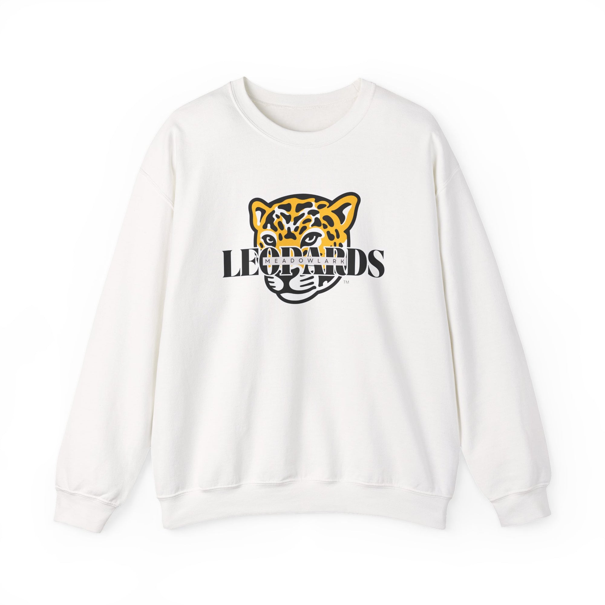Meadowlark Leopards Crewneck Sweatshirt | Gildan 18000 Unisex Heavy Blend | School Spirit Wear | Teacher Apparel