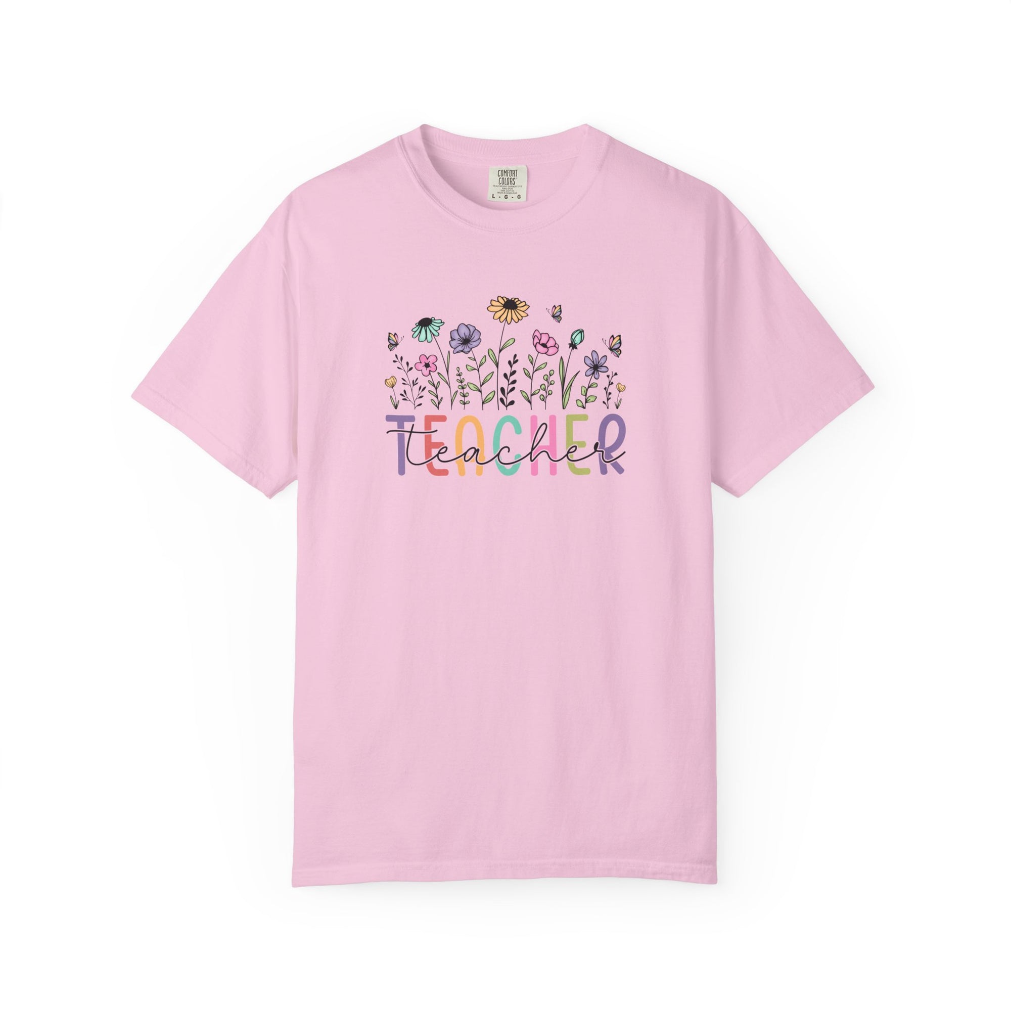 Floral Teacher T-Shirt Comfort Colors 1717