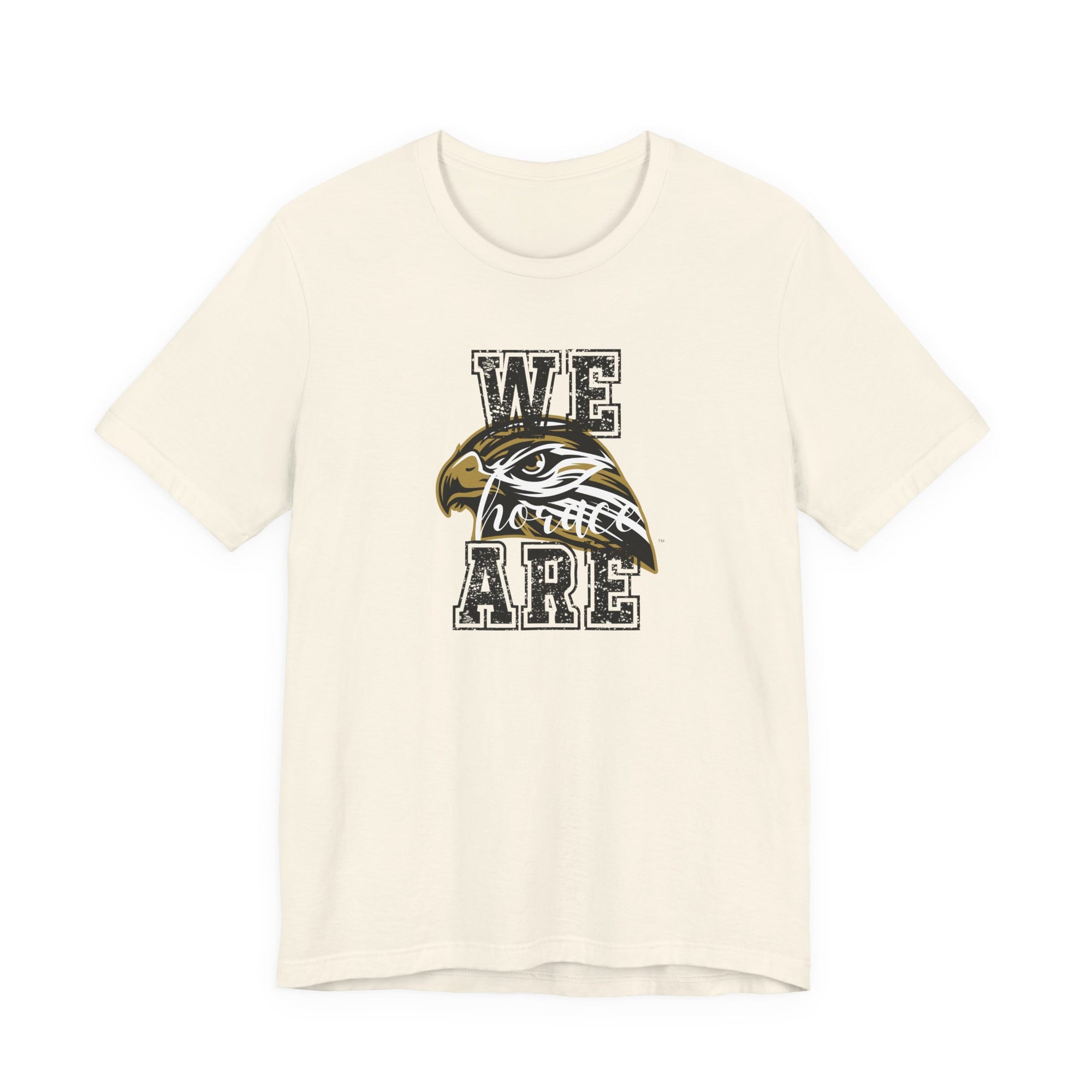 We Are Horace Hawks T-Shirt | Bella + Canvas 3001 Unisex Tee | School Spirit Shirt | Game Day Graphic Tee | Black Distressed Design | Teacher or Fan Shirt
