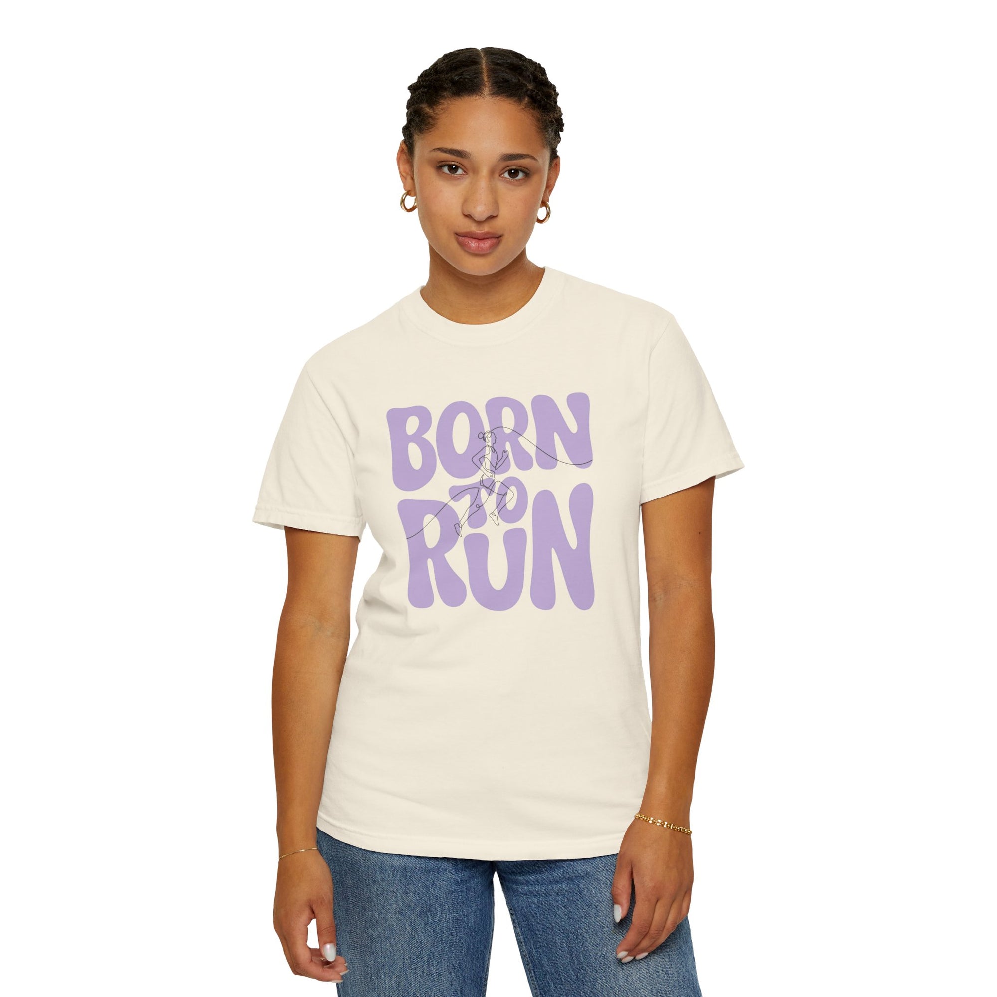 Born to Run T-Shirt | Comfort Colors 1717 Retro Running Shirt | Fitness Mom Graphic Tee | Runner Gift for Her