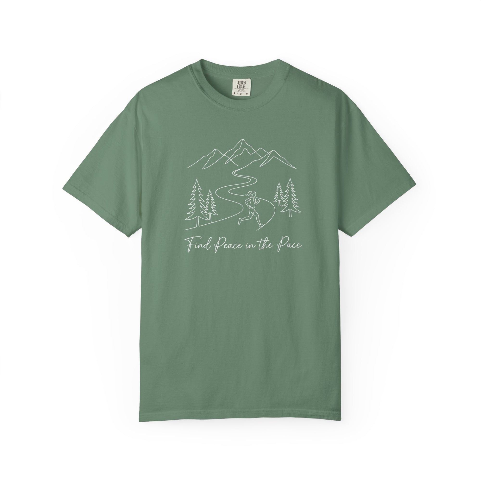 Find Peace in the Pace T-Shirt - Minimalist Running Tee - Comfort Colors 1717