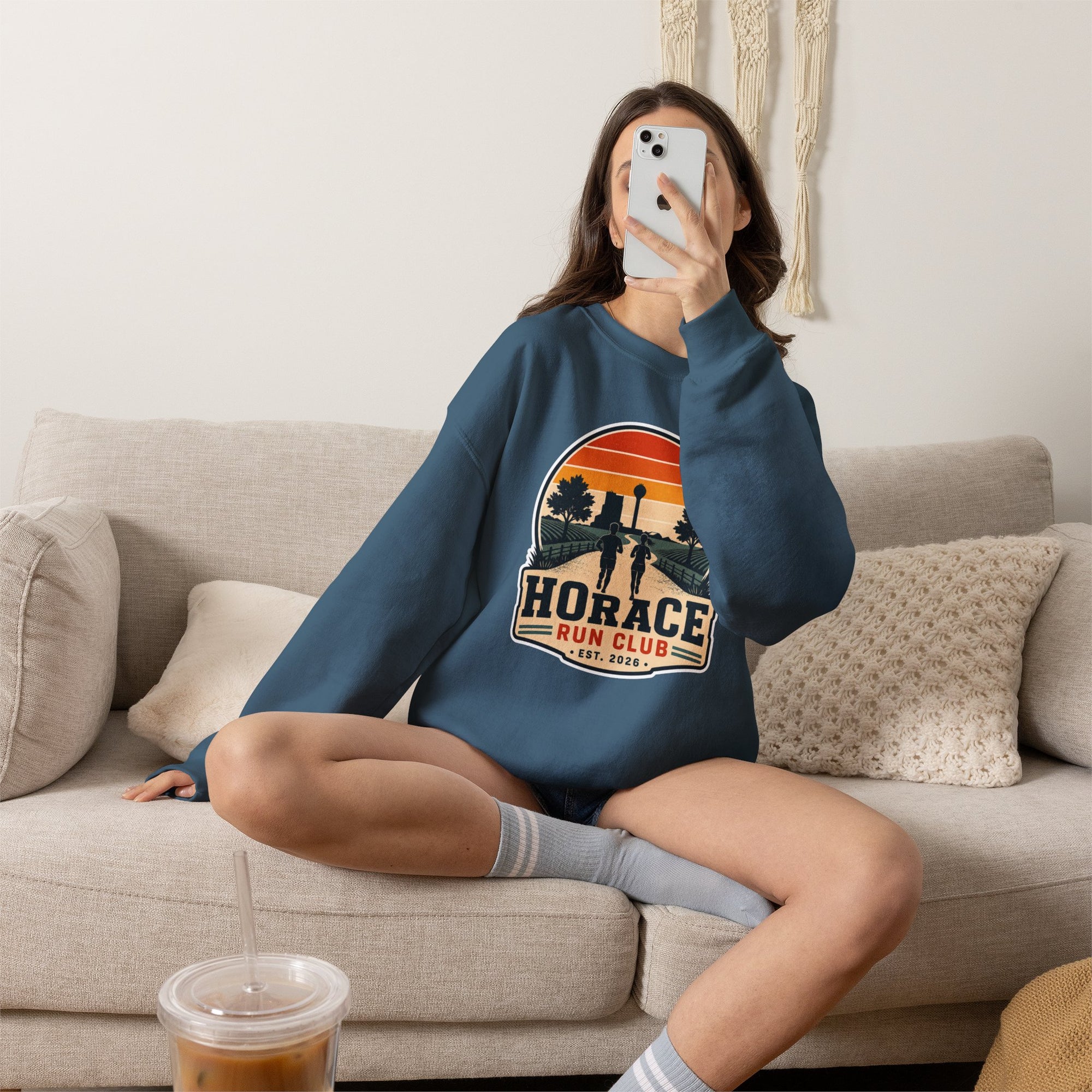 Horace Run Club Crewneck Sweatshirt | Gildan 18000