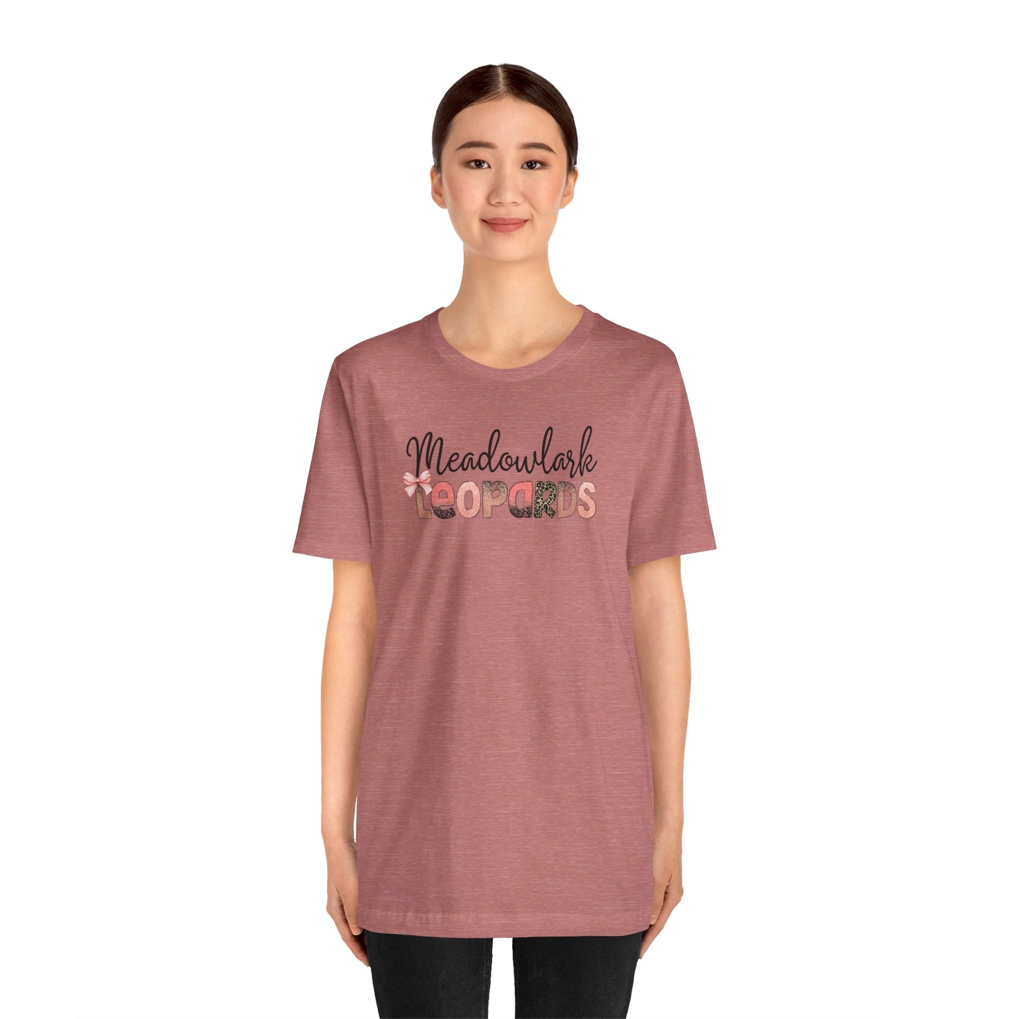 Meadowlark Leopards Unisex Bella & Canvas Tee, Casual T-Shirt, Custom School Spirit Apparel