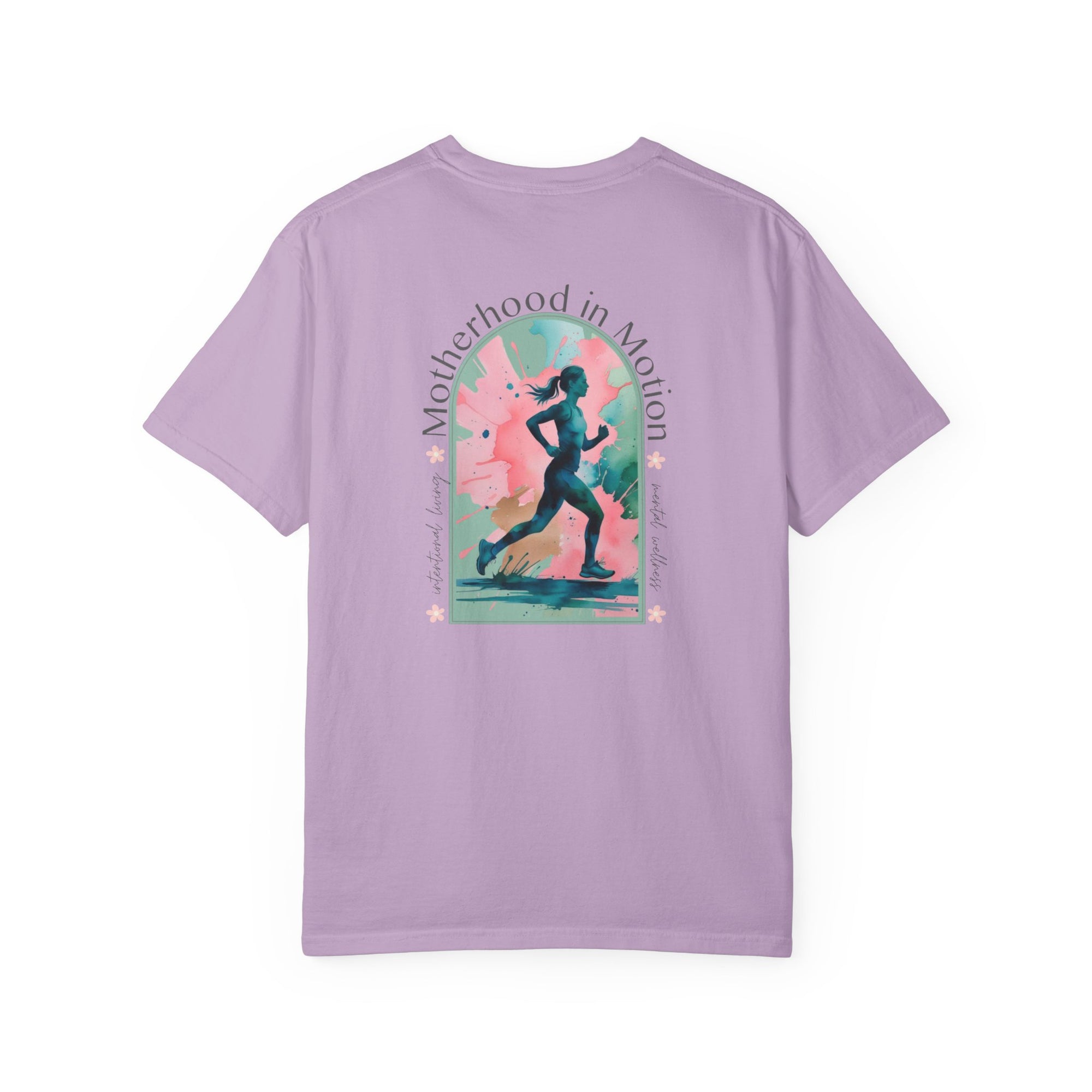 🌸 Motherhood in Motion 🏃‍♀️Comfort Colors 1717 T-Shirt  | Running Mom Mental Wellness Tee 💗