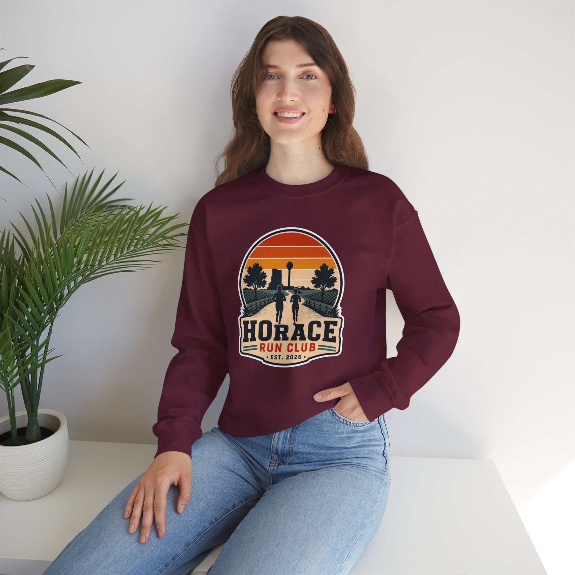 Horace Run Club Crewneck Sweatshirt | Gildan 18000