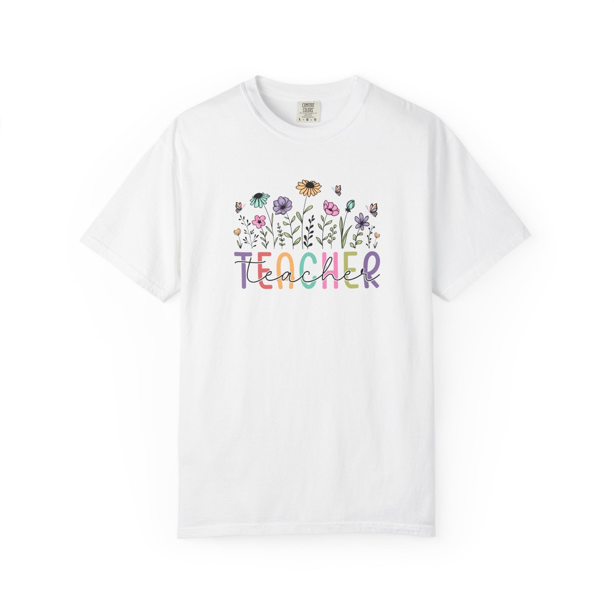 Floral Teacher T-Shirt Comfort Colors 1717