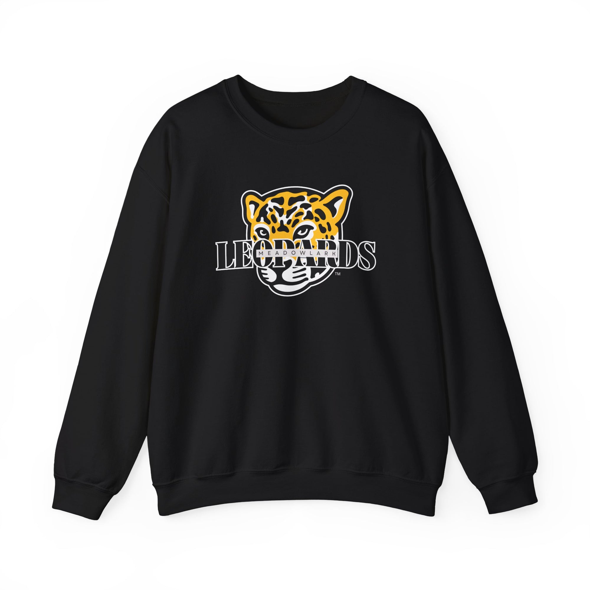 Meadowlark Leopards Crewneck Sweatshirt | Gildan 18000 Unisex Heavy Blend | School Spirit Wear | Teacher Apparel