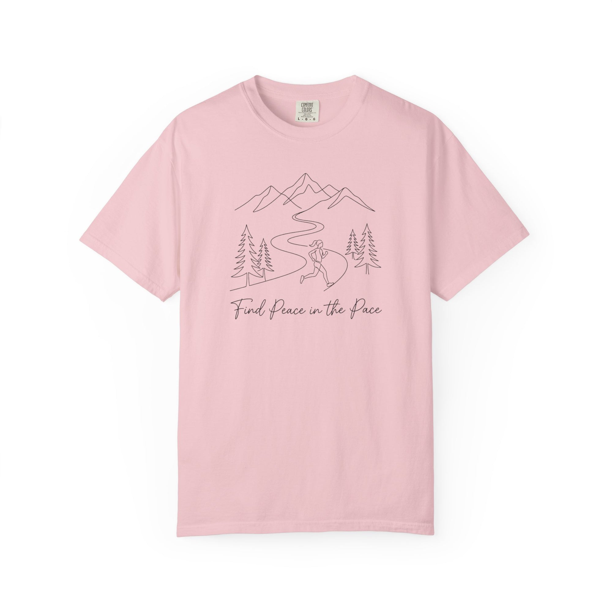 Find Peace in the Pace T-Shirt - Minimalist Running Tee - Comfort Colors 1717