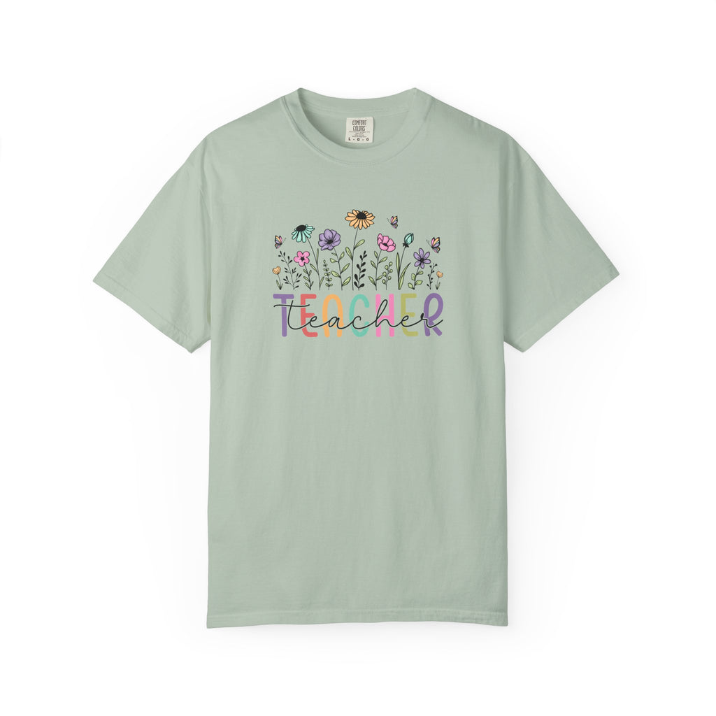 Floral Teacher T-Shirt Comfort Colors 1717