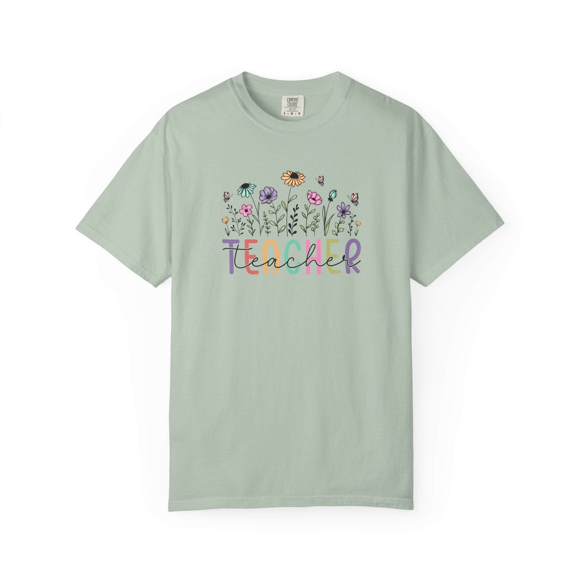 Floral Teacher T-Shirt Comfort Colors 1717