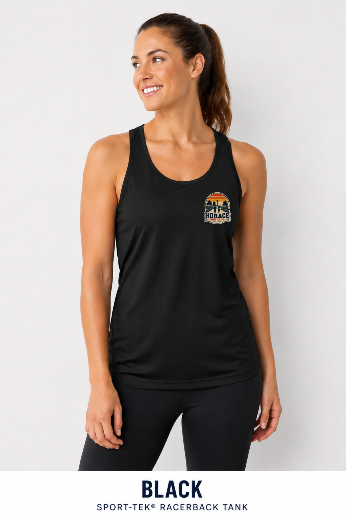 Horace Run Club Women's Left Chest Logo Sport Tek Racerback Tank