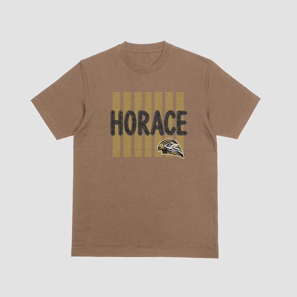 Hawks T-Shirt | Black & Gold Horace Hawks Spirit Tee