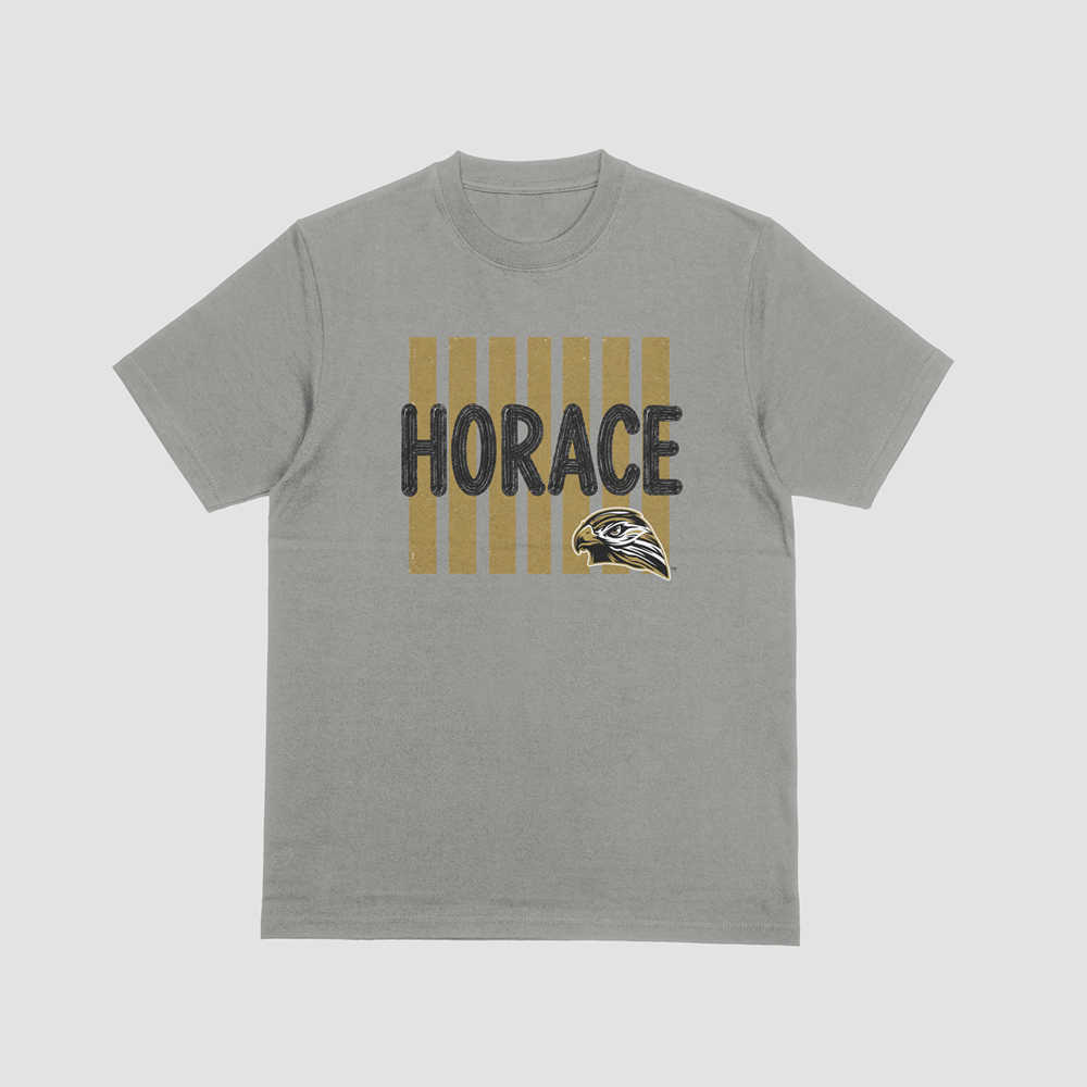 Hawks T-Shirt | Black & Gold Horace Hawks Spirit Tee