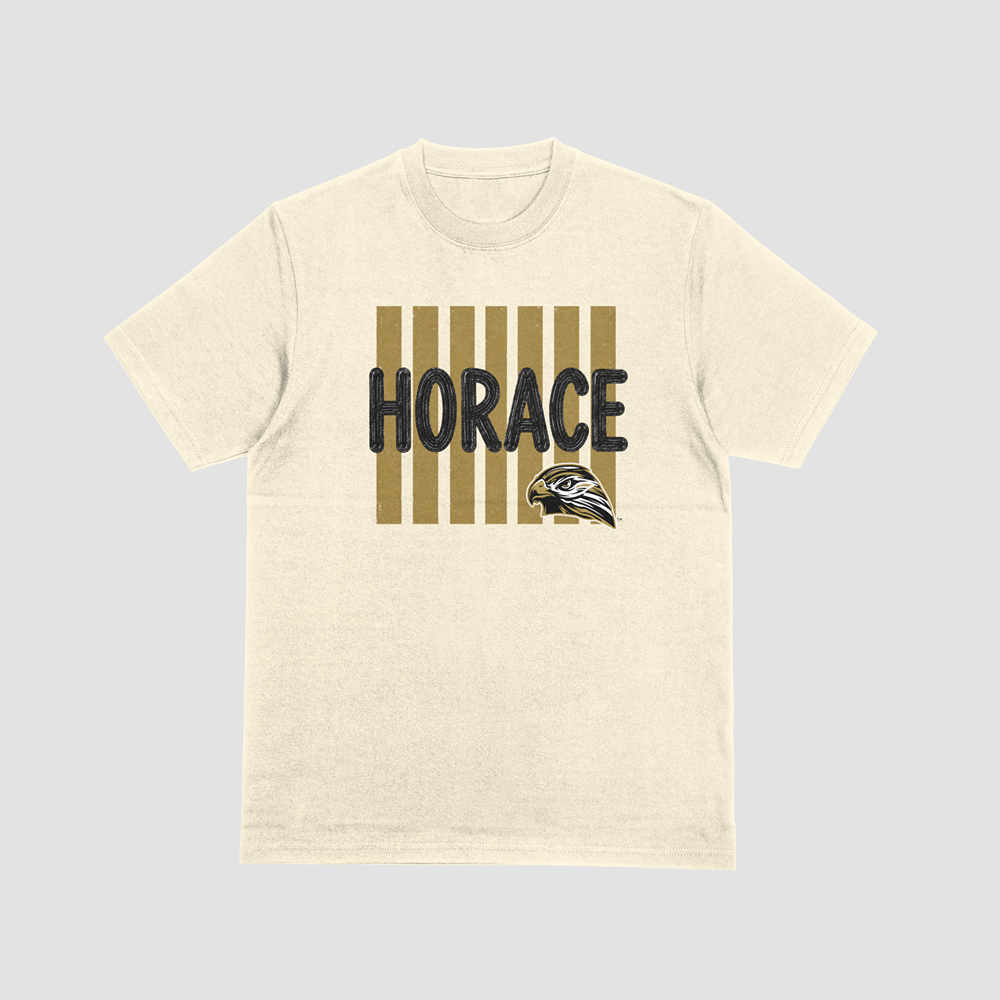 Hawks T-Shirt | Black & Gold Horace Hawks Spirit Tee