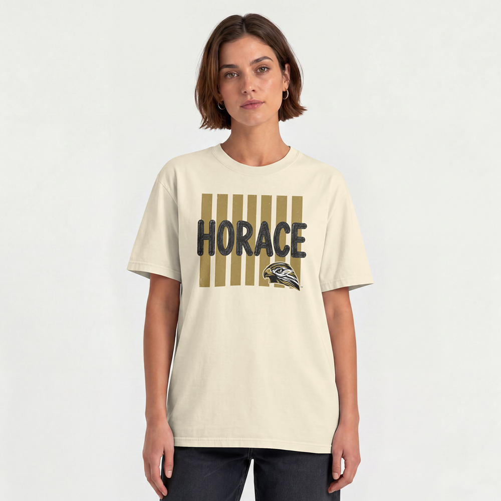 Hawks T-Shirt | Black & Gold Horace Hawks Spirit Tee