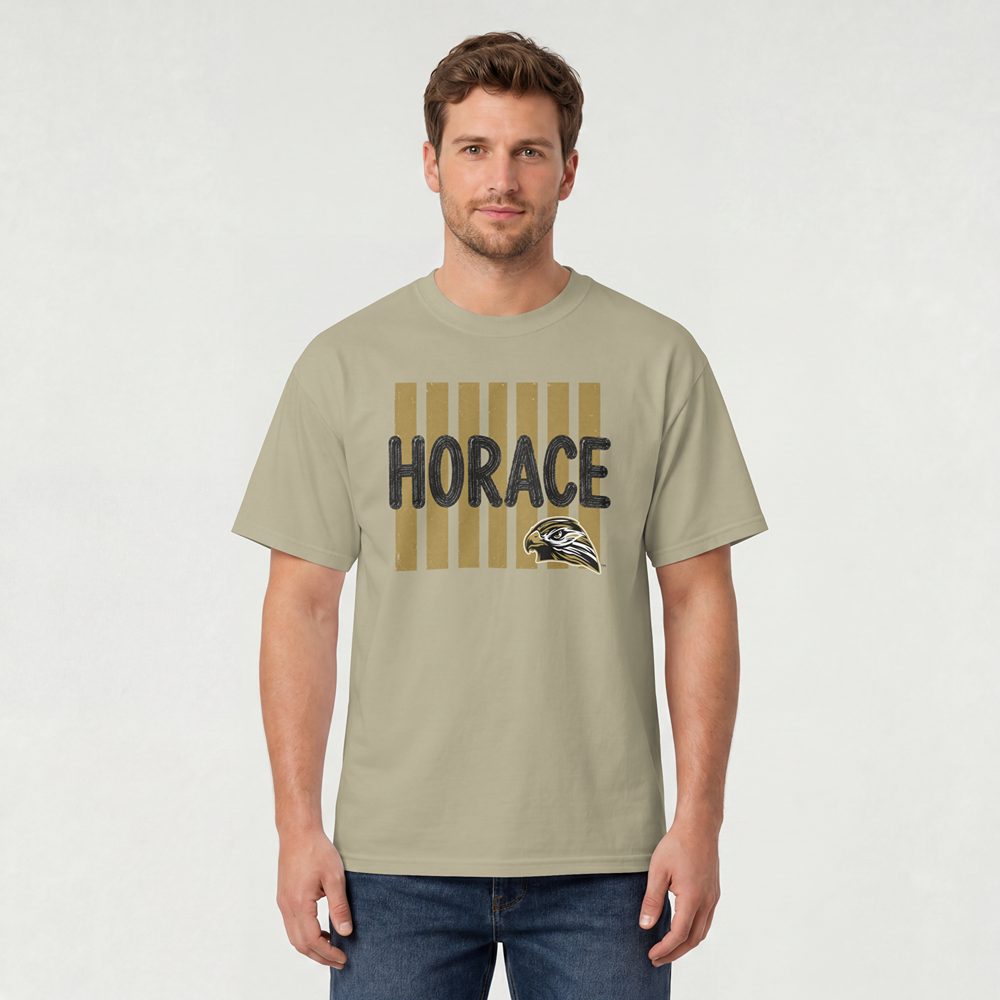Hawks T-Shirt | Black & Gold Horace Hawks Spirit Tee