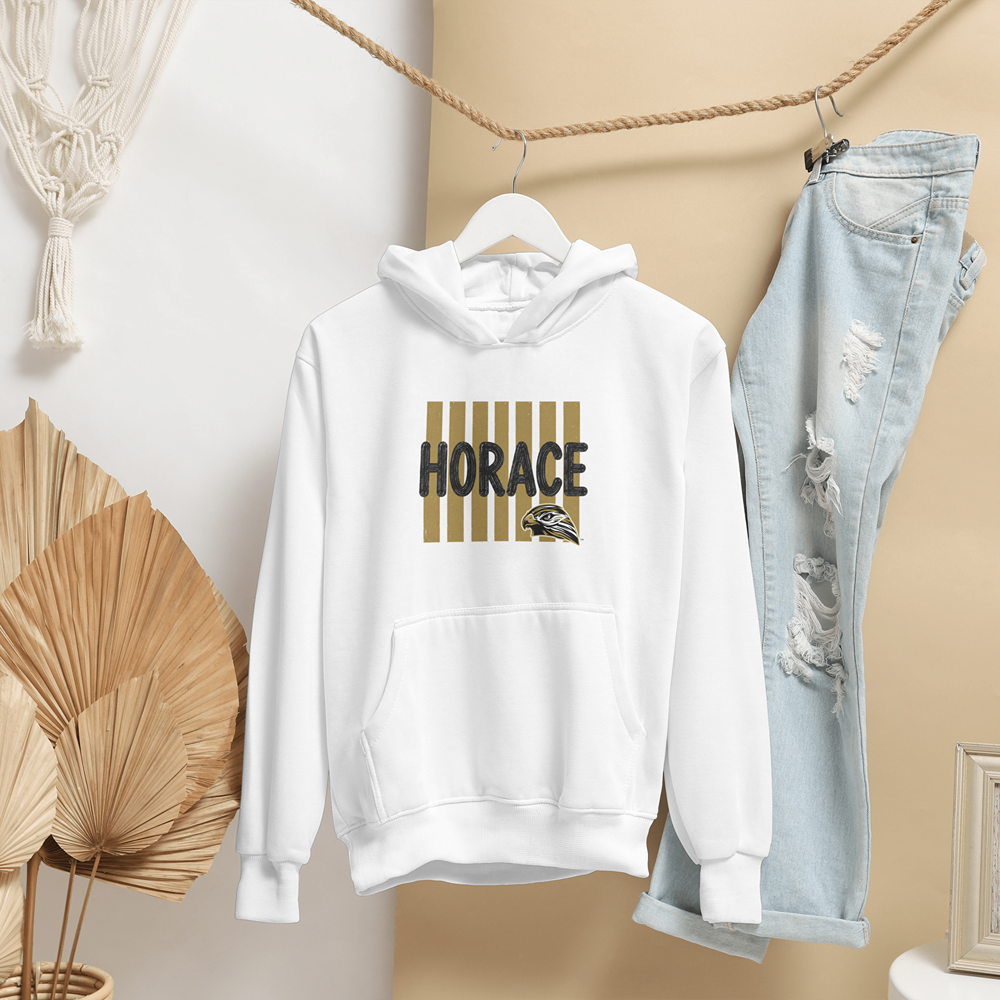 Horace Hawks Hoodie | Black & Gold School Spirit Gildan 18500