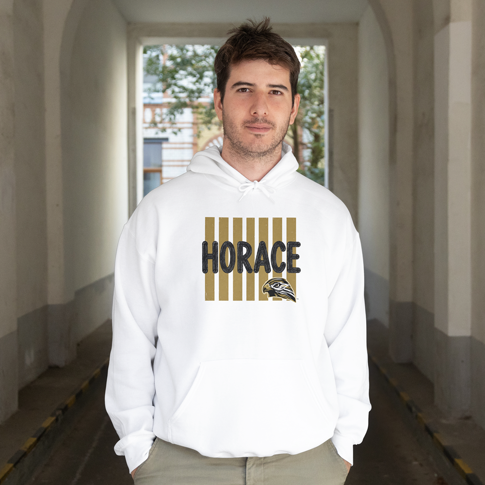 Horace Hawks Hoodie | Black & Gold School Spirit Gildan 18500