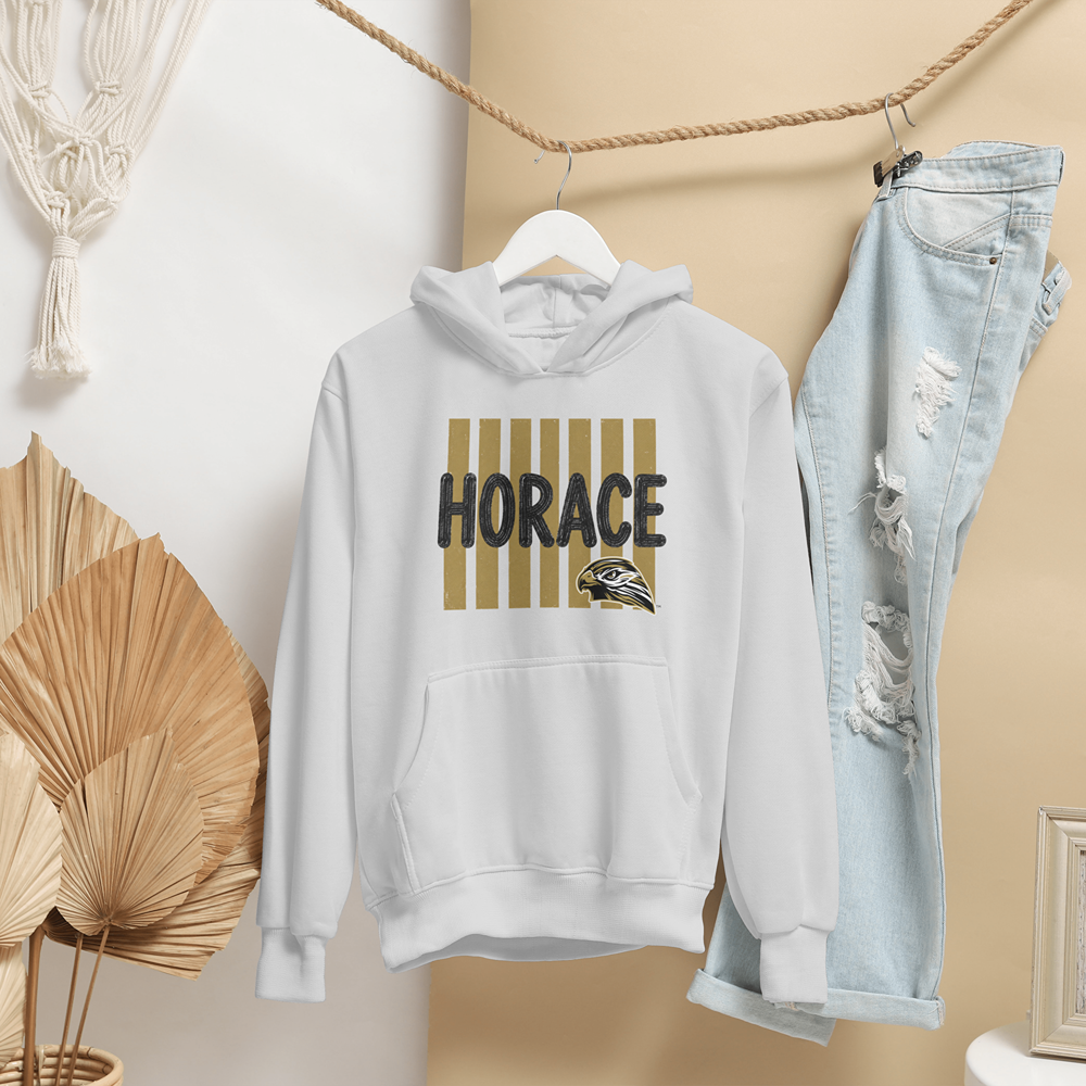 Horace Hawks Hoodie | Black & Gold School Spirit Gildan 18500