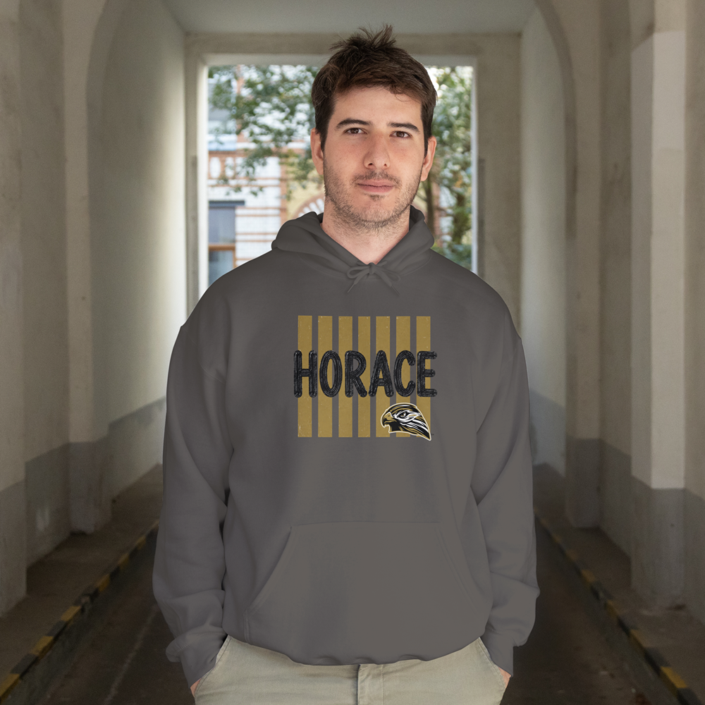Horace Hawks Hoodie | Black & Gold School Spirit Gildan 18500