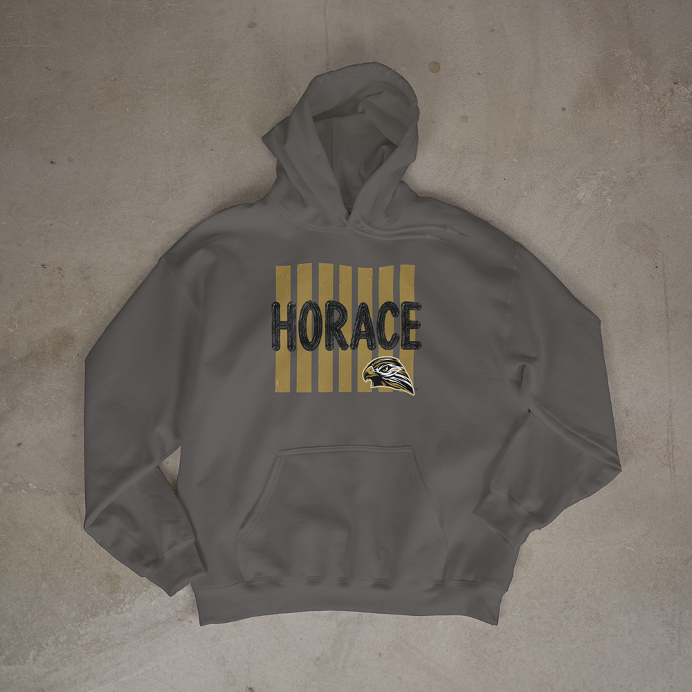 Horace Hawks Hoodie | Black & Gold School Spirit Gildan 18500