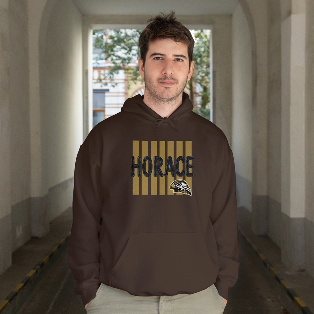 Horace Hawks Hoodie | Black & Gold School Spirit Gildan 18500