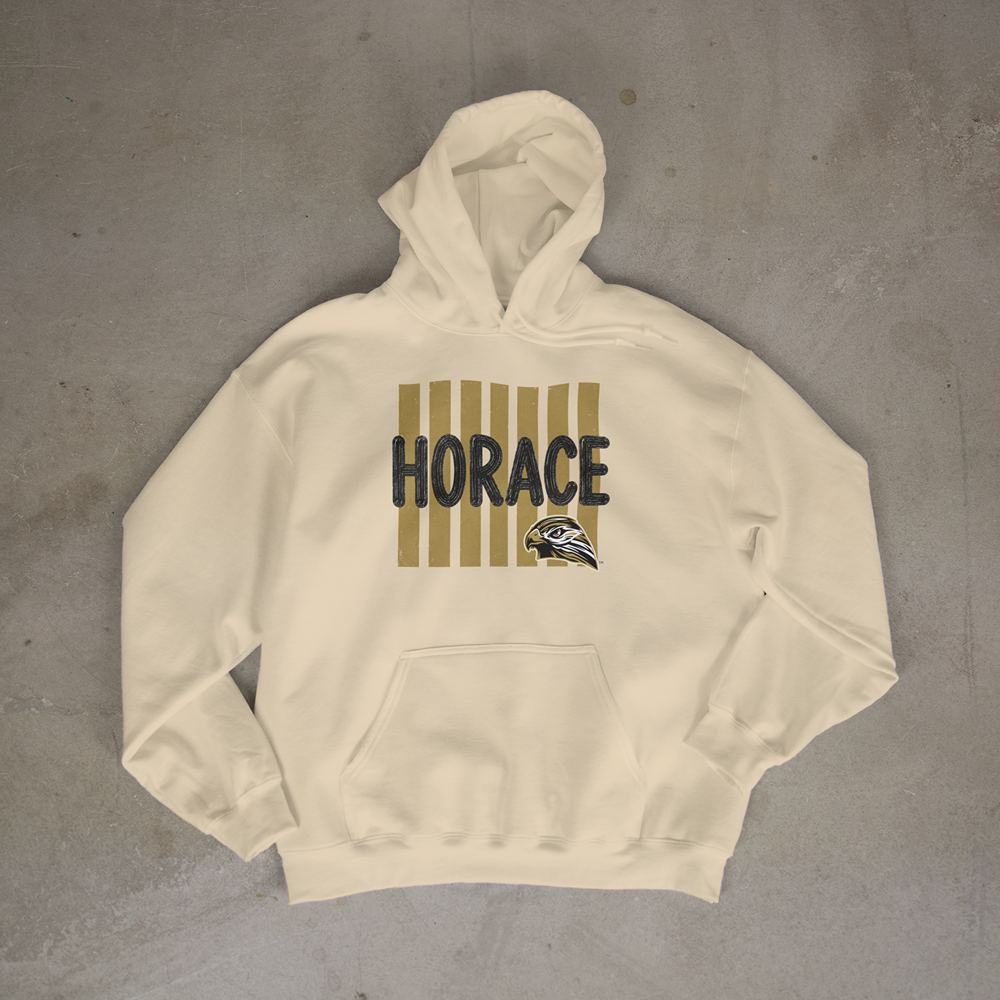 Horace Hawks Hoodie | Black & Gold School Spirit Gildan 18500