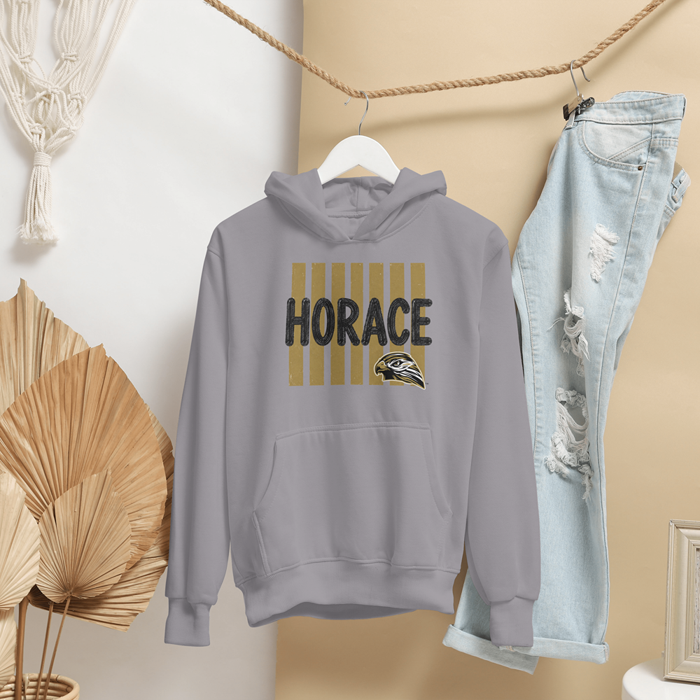 Horace Hawks Hoodie | Black & Gold School Spirit Gildan 18500
