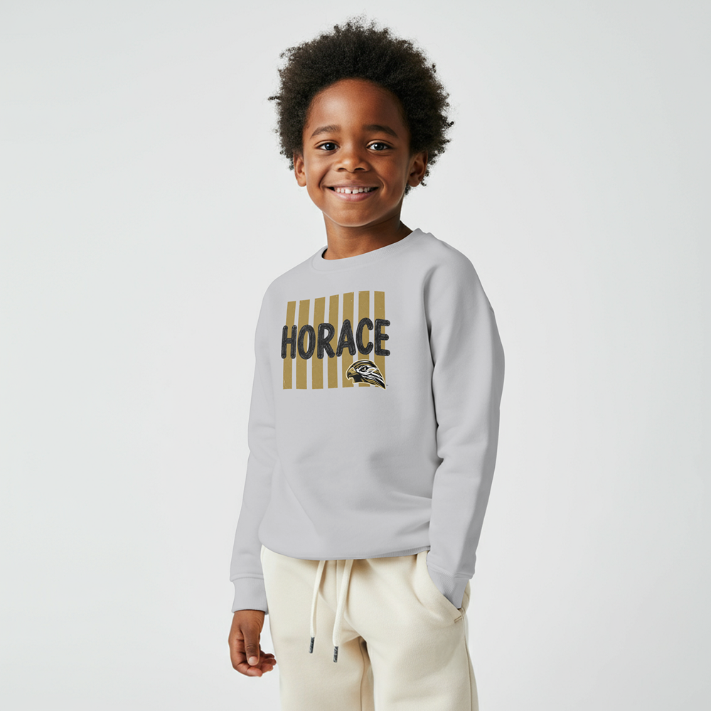 Horace Hawks Youth Stripe Mascot T-Shirt, Hoodie, & Crewneck