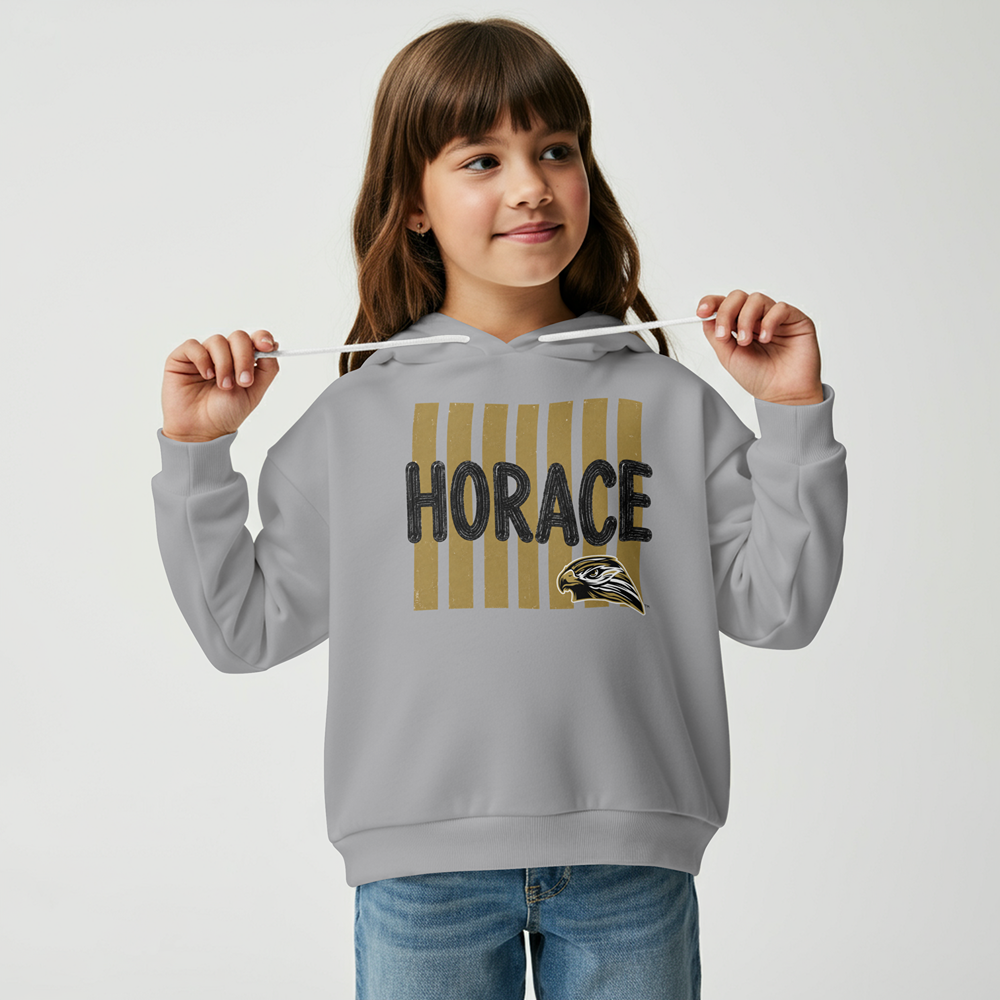 Horace Hawks Youth Stripe Mascot T-Shirt, Hoodie, & Crewneck