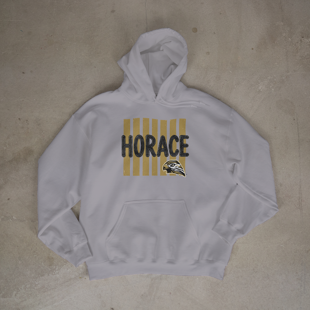 Horace Hawks Hoodie | Black & Gold School Spirit Gildan 18500