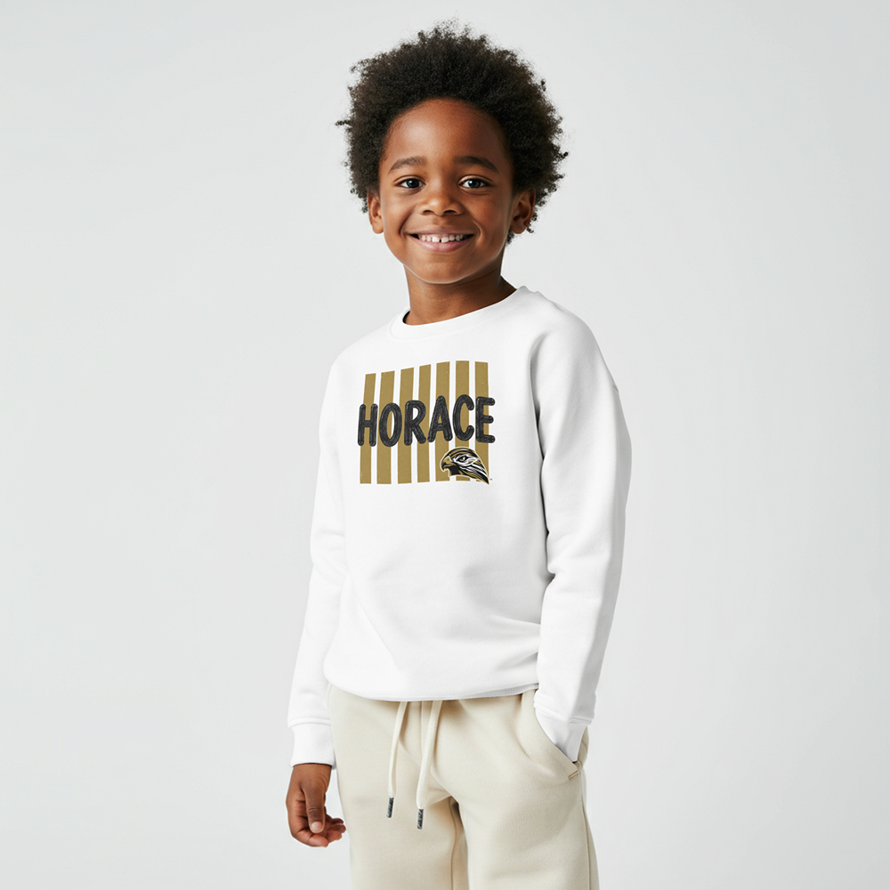 Horace Hawks Youth Stripe Mascot T-Shirt, Hoodie, & Crewneck