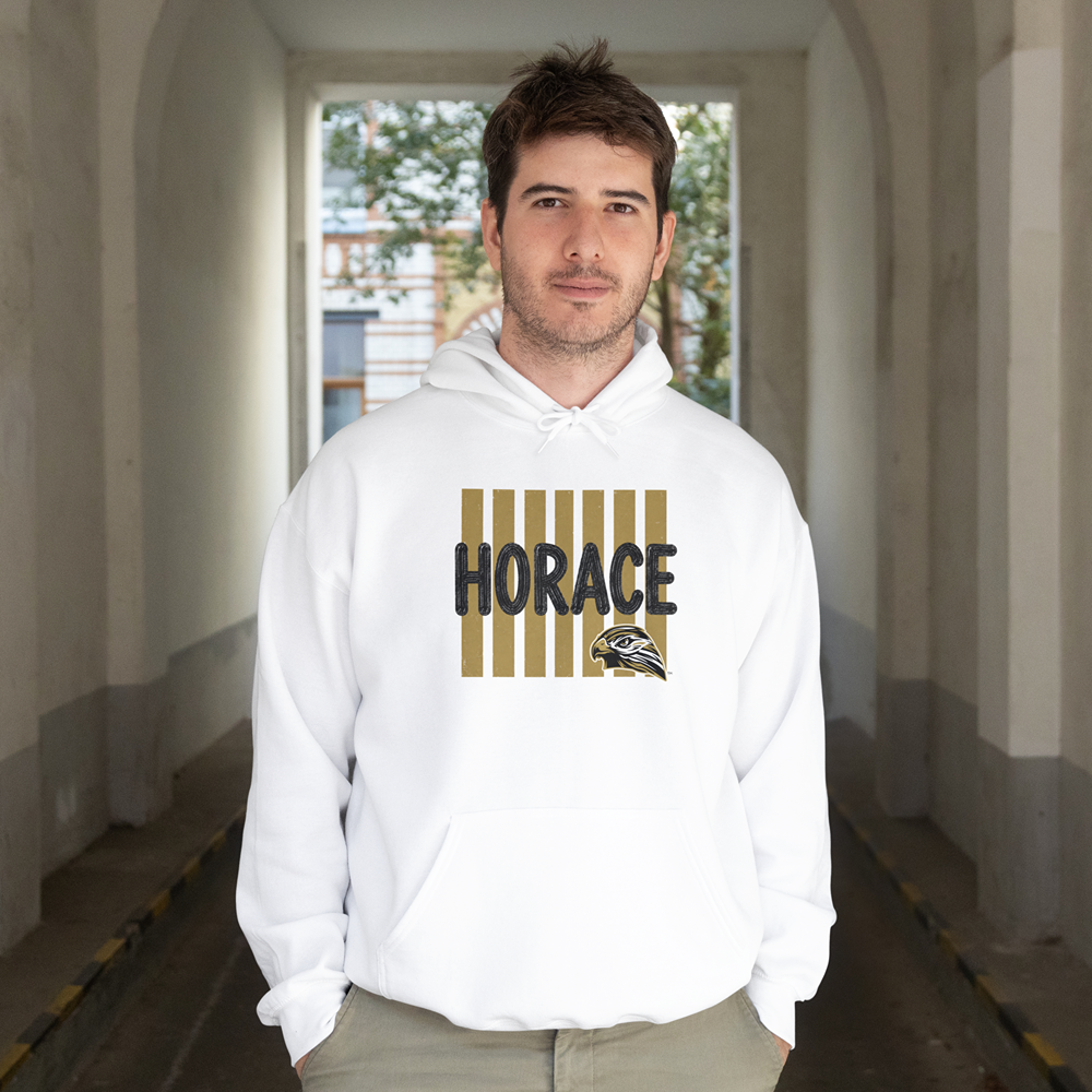 Horace Hawks Hoodie | Black & Gold School Spirit Gildan 18500