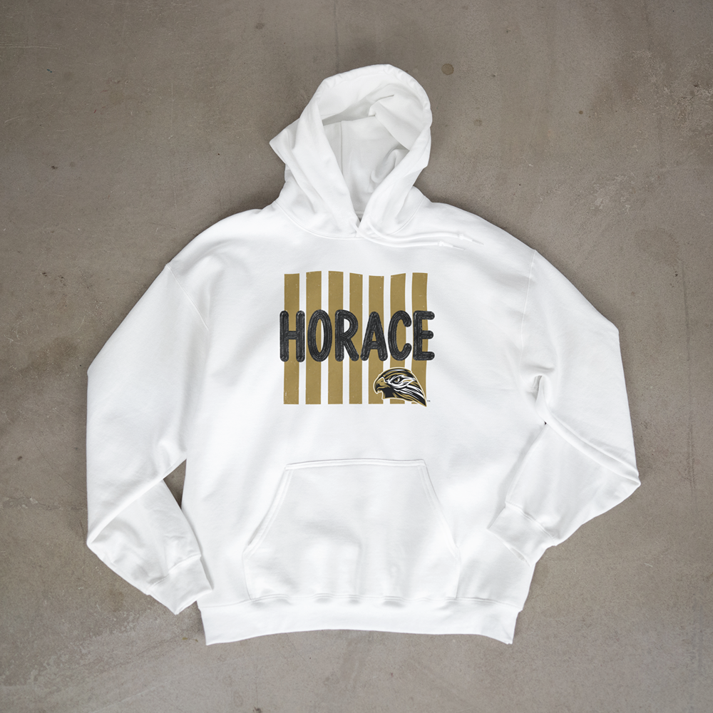 Horace Hawks Hoodie | Black & Gold School Spirit Gildan 18500