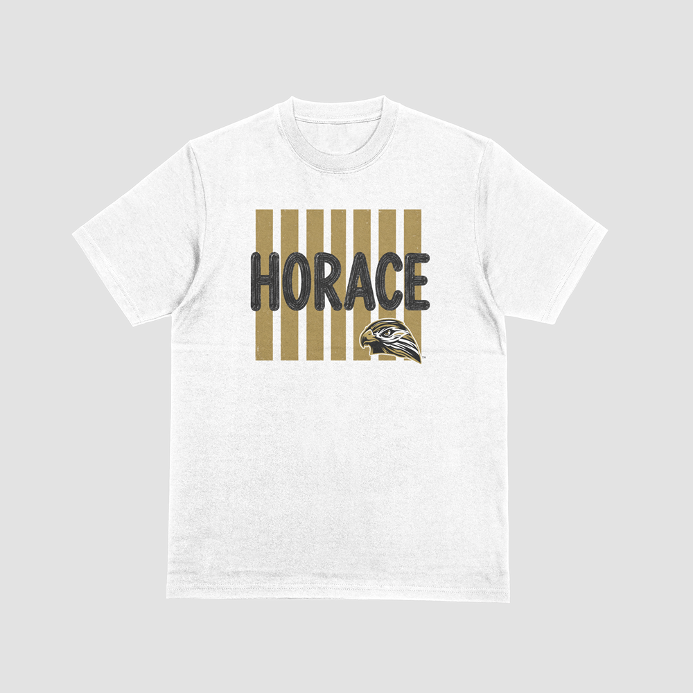 Hawks T-Shirt | Black & Gold Horace Hawks Spirit Tee