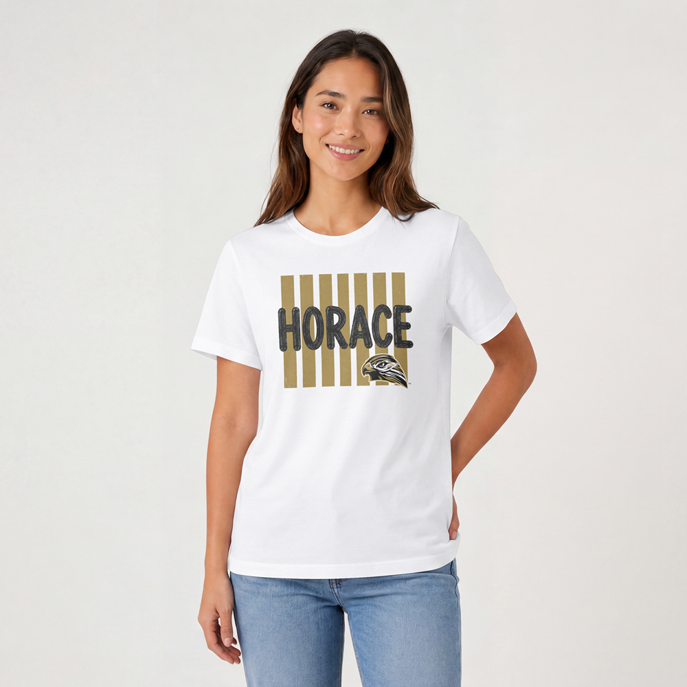 Hawks T-Shirt | Black & Gold Horace Hawks Spirit Tee