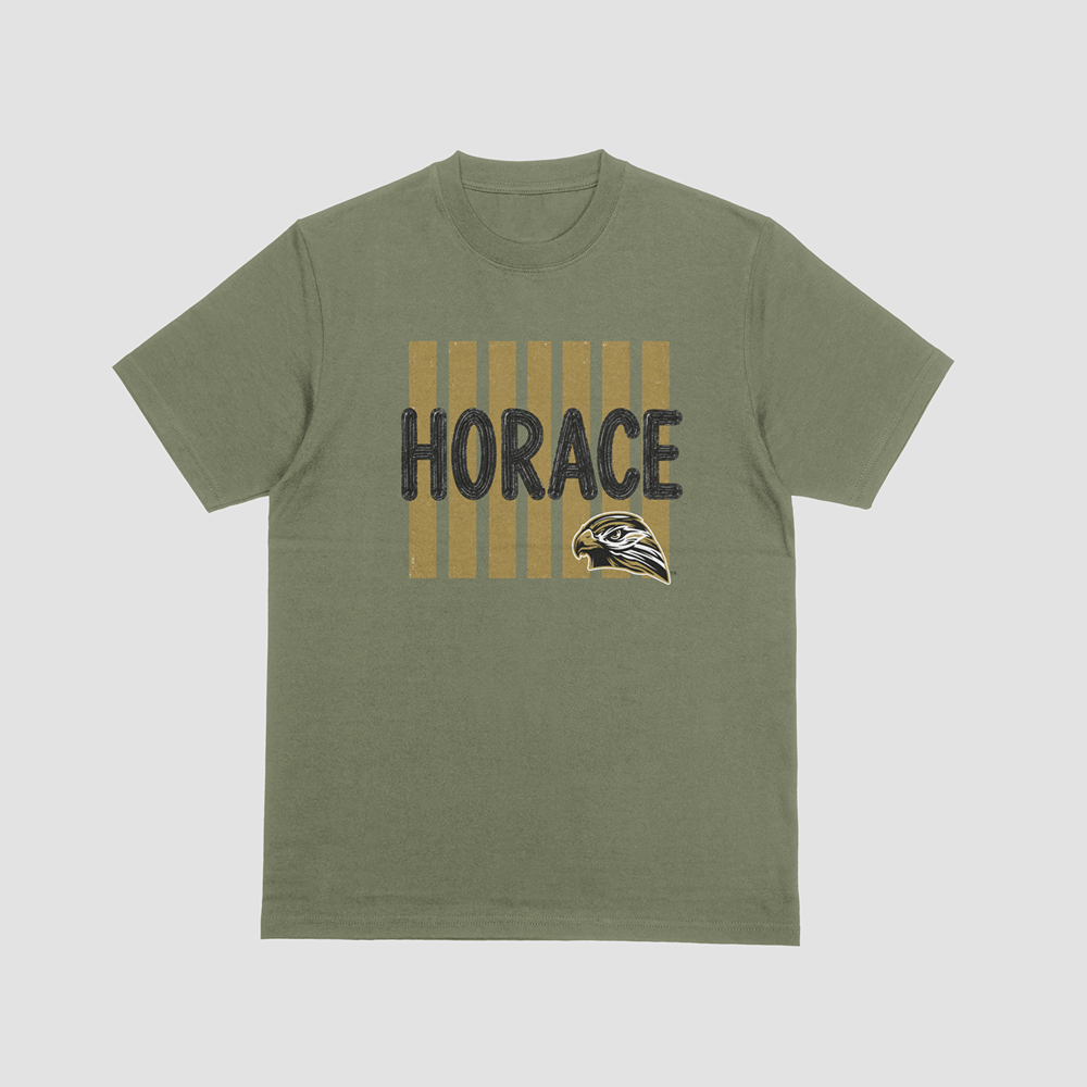 Hawks T-Shirt | Black & Gold Horace Hawks Spirit Tee