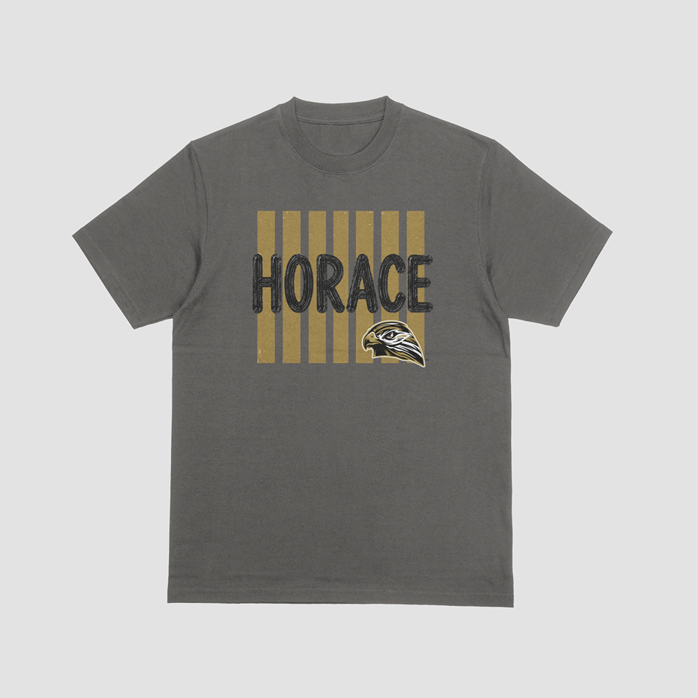Hawks T-Shirt | Black & Gold Horace Hawks Spirit Tee
