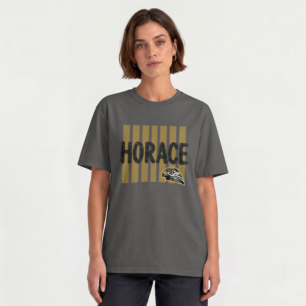 Hawks T-Shirt | Black & Gold Horace Hawks Spirit Tee