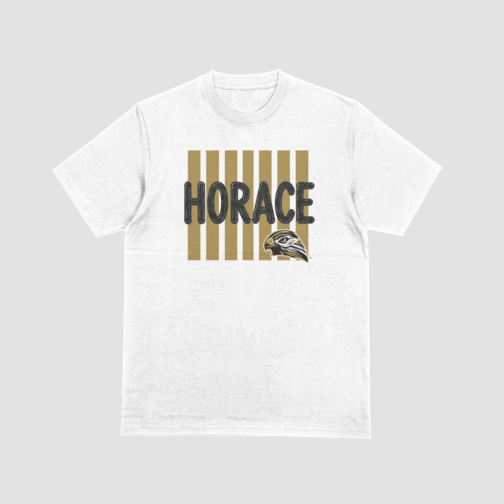 Hawks T-Shirt | Black & Gold Horace Hawks Spirit Tee