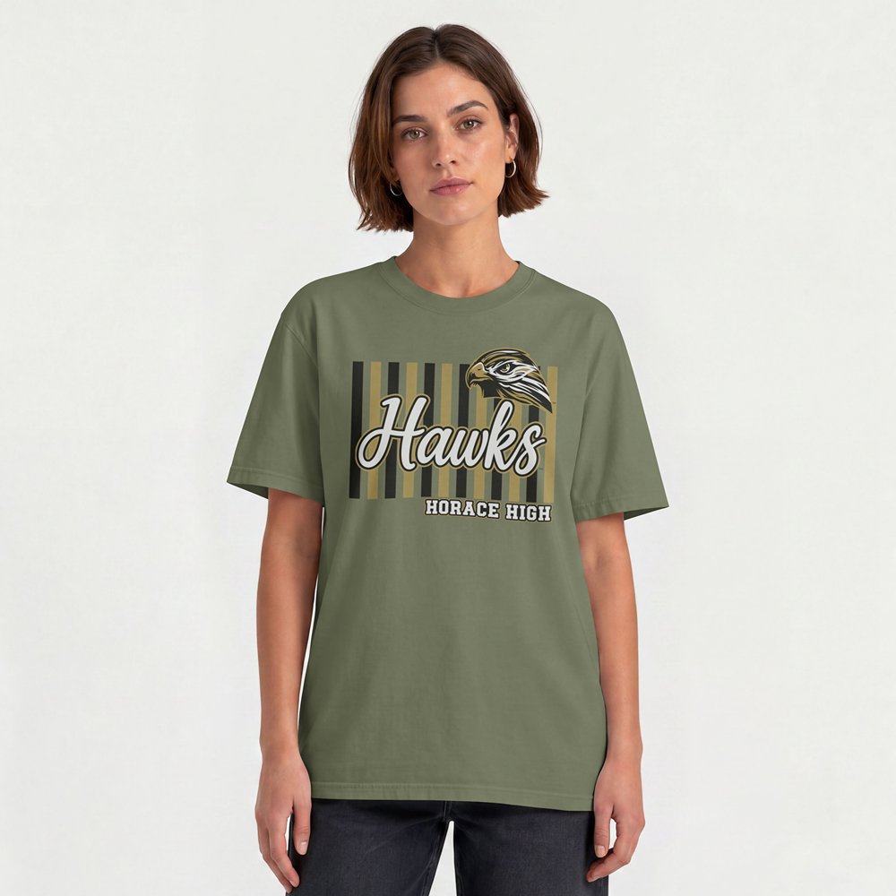 Hawks Spirit Comfort Colors T-Shirt | Personalized Horace High or Heritage