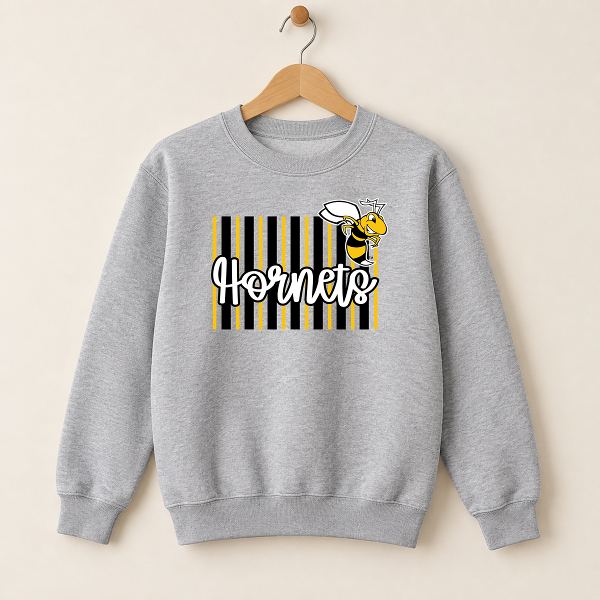 Horace Hornets Youth Personalized Striped Spirit Tee |T-Shirts, Crewneck & Hoodie