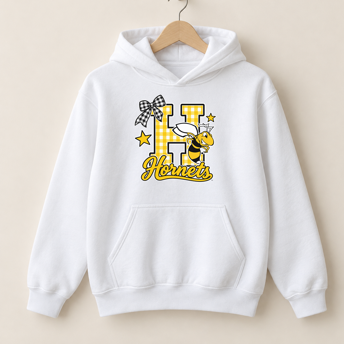 Horace Hornets Gingham H & Bow Youth | T-Shirts, Crewneck & Hoodie